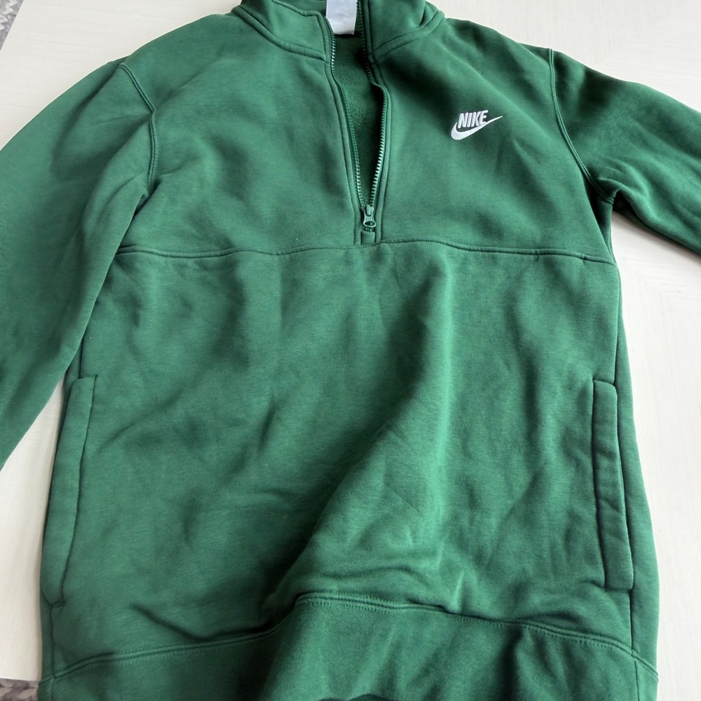 Nike Dark Green Zip-Up Fleece Jacket